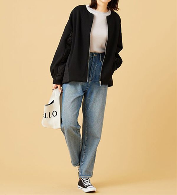 BELLUNA（ベルーナ）の「衿＆袖ラメチュール切替プルオーバー（カットソー）」｜詳細画像