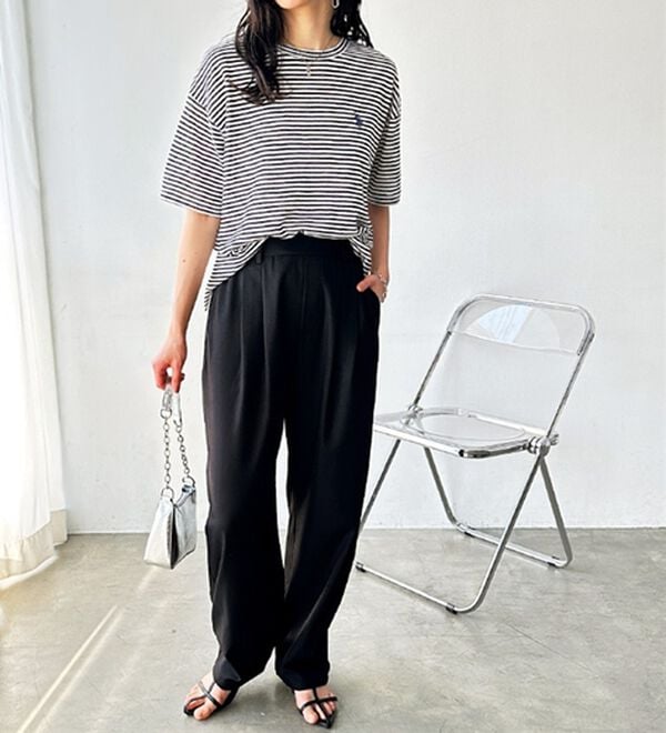 GeeRA（ジーラ）の「オンオフ着られる！カーブパンツ（フルレングスパンツ）」｜詳細画像