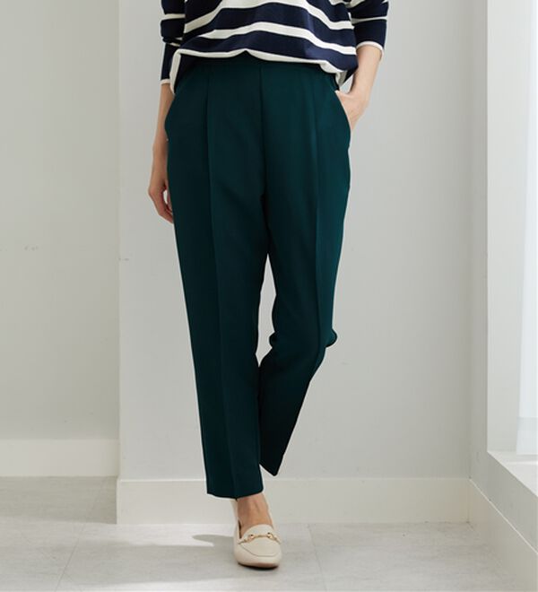 BELLUNA（ベルーナ）の「ダブルクロスタックテーパードパンツ（テーパードパンツ）」｜グリーン