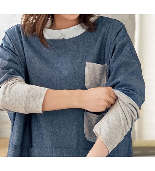 ルフラン（ルフラン）の「【２色組】デニム調多ポケットかっぽう（ホームウェア）」｜詳細画像