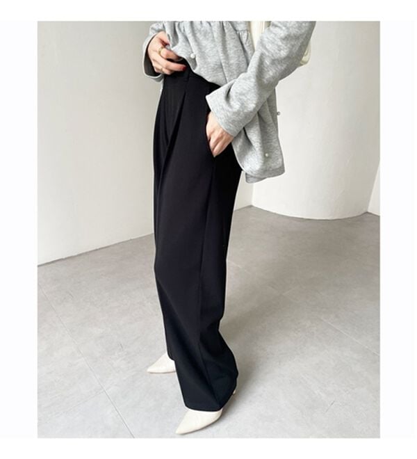 GeeRA（ジーラ）の「美脚魅せタックワイドスラックスパンツ（ワイドパンツ・ガウチョ）」｜詳細画像