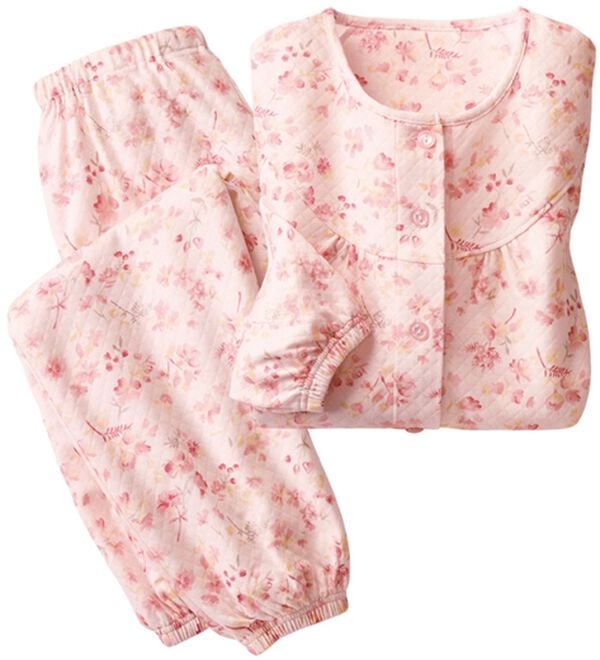 「【２着組】やわらか花柄キルトパジャマ（パジャマ・ルームウェア）」｜詳細画像