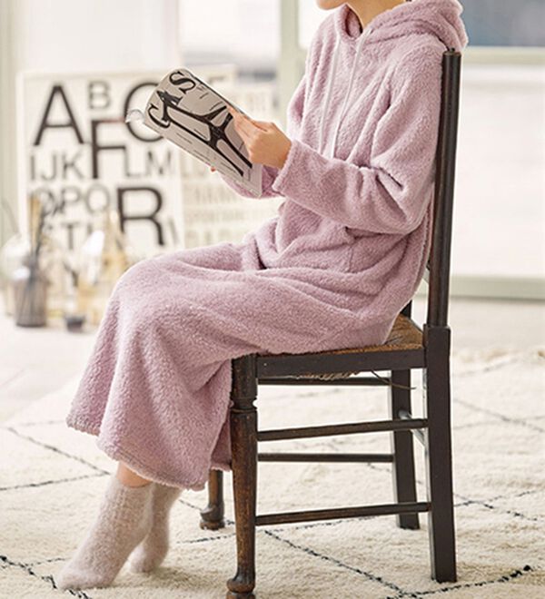 YU'NOW（ユナウ）の「ふんわりモコボアルームウェアマキシワンピース（パジャマ・ルームウェア）」｜詳細画像