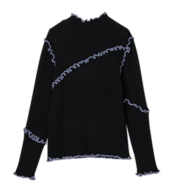 RANAN（ラナン）の「メローステッチ配色リブニット（ニット・セーター）」｜詳細画像