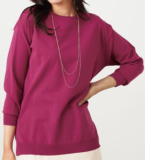 BELLUNA（ベルーナ）の「毛玉になりにくい！ニットプルオーバー（ニット・セーター）」｜ラズベリー