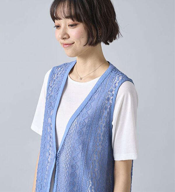 BELLUNA（ベルーナ）の「透かし編ジレアンサンブル（ジレ）」｜詳細画像