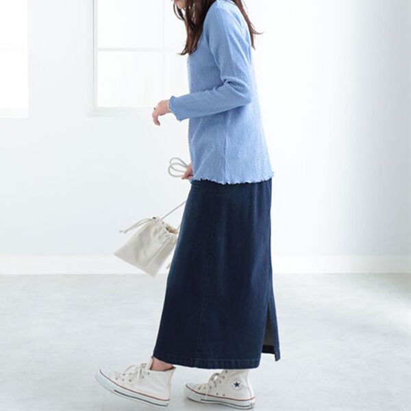 BELLUNA（ベルーナ）の「ジャカード素材ハイネックプルオーバー（カットソー）」｜詳細画像