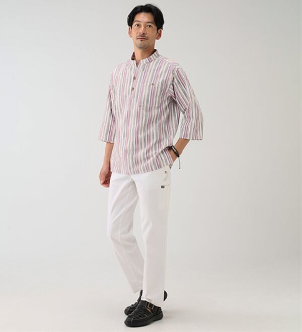 「ざっくり木綿のゆったりリラックスシャツ（メンズシャツ）」｜詳細画像