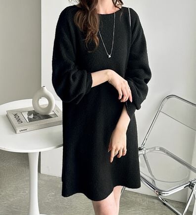 GeeRA（ジーラ）の「ボートネックミニ丈ニットワンピース（ニットワンピース）」