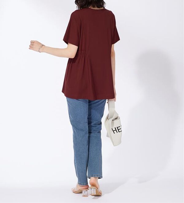 BELLUNA（ベルーナ）の「サイドギャザー使い細見えチュニック（チュニック）」｜詳細画像