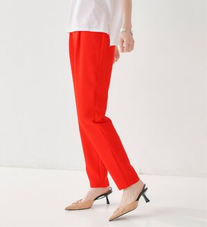 RANAN（ラナン）の「【選べる股下】美脚シルエットタックパンツ（股下６１・６５ｃｍ）（フルレングスパンツ）」｜オレンジレッド