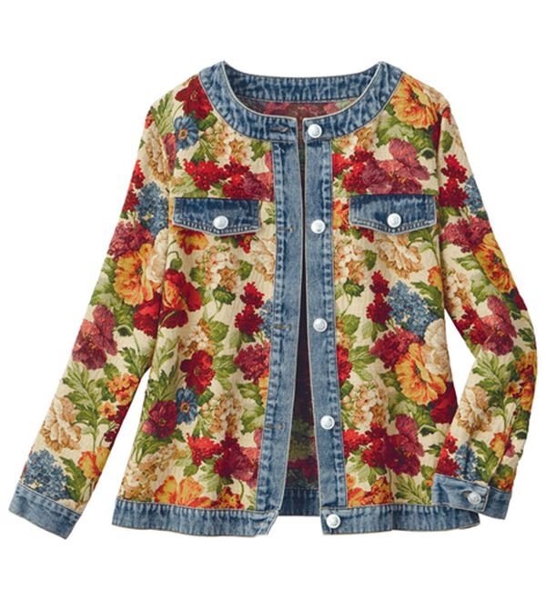 ルフラン（ルフラン）の「デニム切替えゴブランジャケット（その他ジャケット）」｜詳細画像