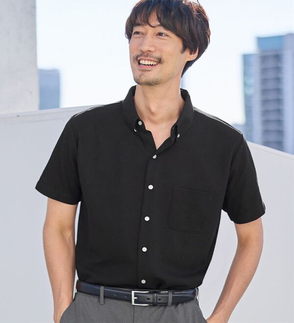 接触冷感・吸水速乾・抗菌防臭機能付き】ドライ前開きポロ - ベルーナ 