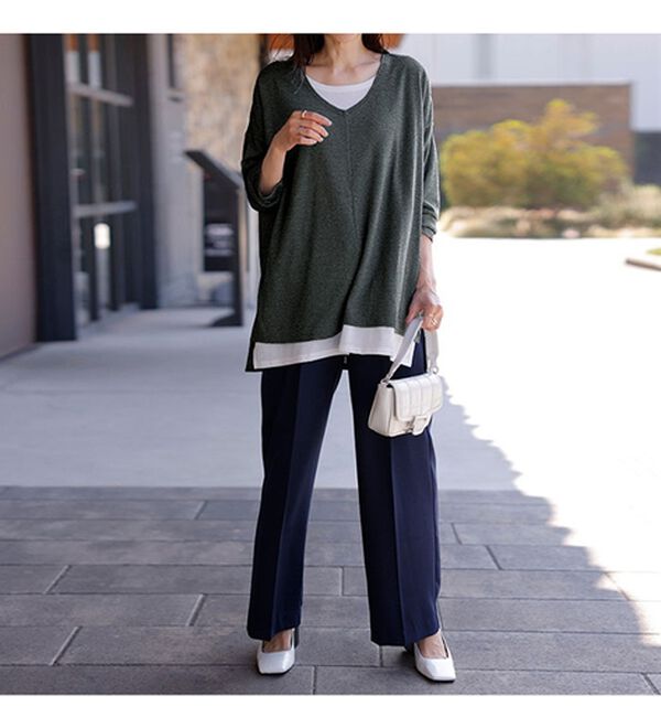 RANAN（ラナン）の「レイヤード風ニットソーチュニック（チュニック）」｜詳細画像