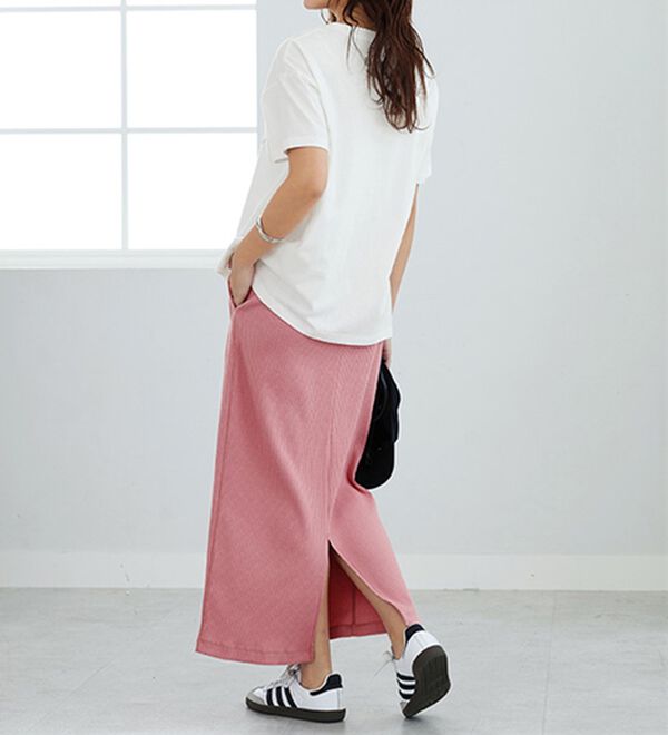 GeeRA（ジーラ）の「【着回し力◎】楽ちんすっきり見え！リブロングスカート（ロングスカート）」｜詳細画像