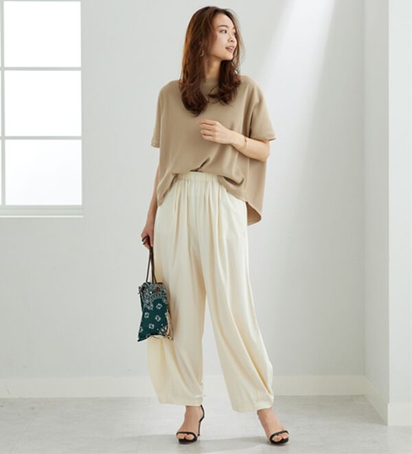 BELLUNA（ベルーナ）の「【快適Ｌａｂ．】ドライワッフル素材ドルマンプルオーバー（カットソー）」｜詳細画像