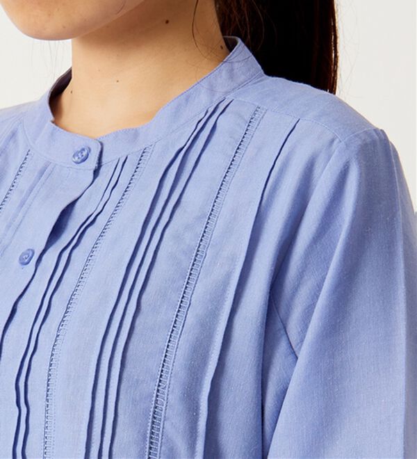 BELLUNA（ベルーナ）の「機能付リネン混ピンタック使いシャツチュニック（チュニック）」｜詳細画像