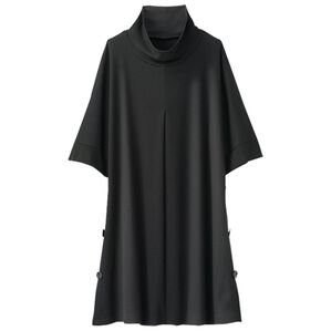 BELLUNA（ベルーナ）の「リブ使いサイドボタンデザインチュニック（チュニック）」｜黒