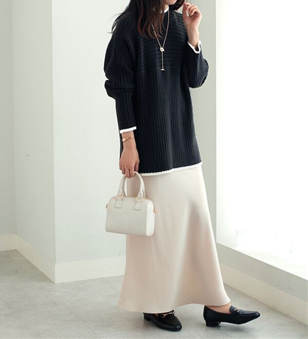 alotta（アロッタ）の「パチパチしにくい！洗えるリブ切替配色ニットプルオーバー（ニット・セーター）」｜詳細画像