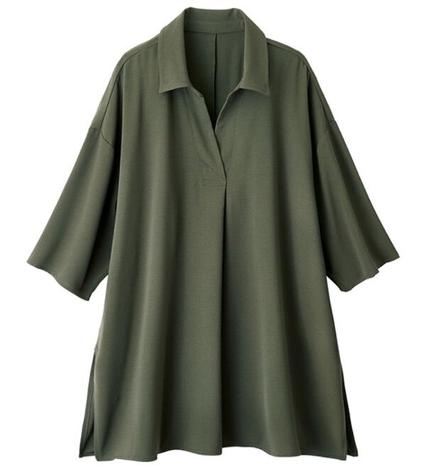 ルフラン（ルフラン）の「軽やか涼しいスキッパーチュニック（チュニック）」｜カーキ