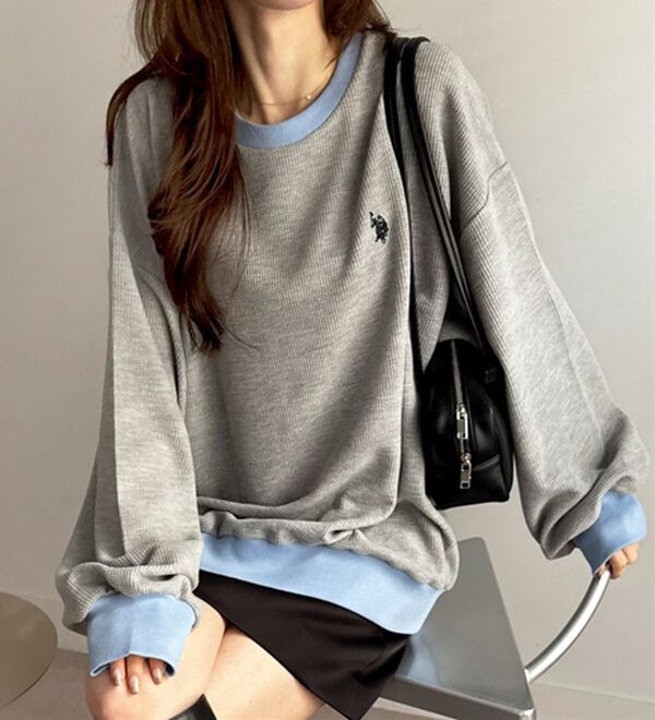 GeeRA（ジーラ）の「【U.S.POLOASSN】オーバーサイズワッフルスウェット（カットソー）」｜詳細画像