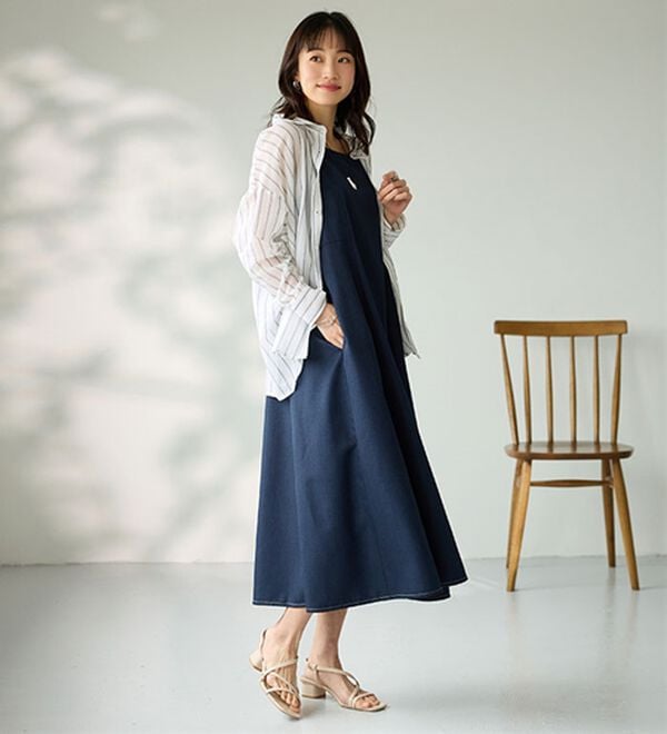 BELLUNA（ベルーナ）の「麻調ジャケット&times;キャミワンピアンサンブル（その他ワンピース）」｜詳細画像