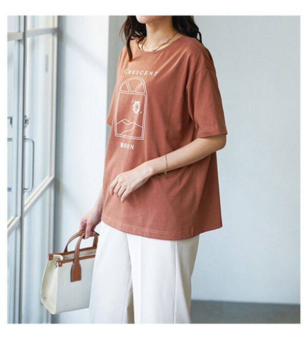 BELLUNA（ベルーナ）の「汗ジミ対策！綿混プリントＴシャツ（Tシャツ）」｜詳細画像