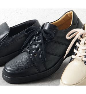 「＜リーガルウォーカー＞やわらかディアスキンシューズ（メンズスニーカー）」｜ブラック