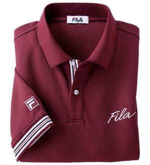 「＜フィラ＞キシリトール加工ワッフルデザインポロ（メンズポロシャツ）」｜ワイン