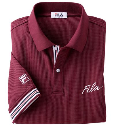 「＜フィラ＞キシリトール加工ワッフルデザインポロ（メンズポロシャツ）」