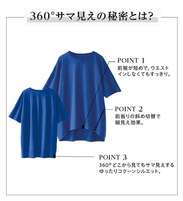 BELLUNA（ベルーナ）の「シュッと体型カバー！コクーンTシャツ（カットソー）」｜詳細画像