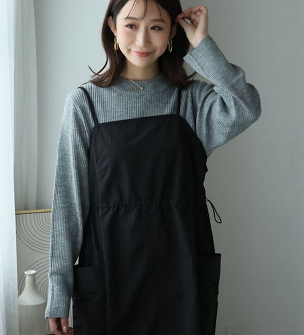A HAPPY MARILYN（アハッピーマリリン）の「【ＬＬ～６Ｌ】Ｔシャツ感覚！カメレオン級の着回しが叶うリブニット（ニット・セーター）」｜詳細画像