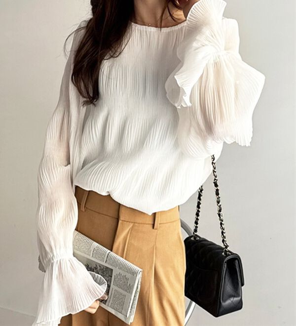 GeeRA（ジーラ）の「シアーシャーリングキャンディー袖ブラウス（ブラウス）」｜詳細画像