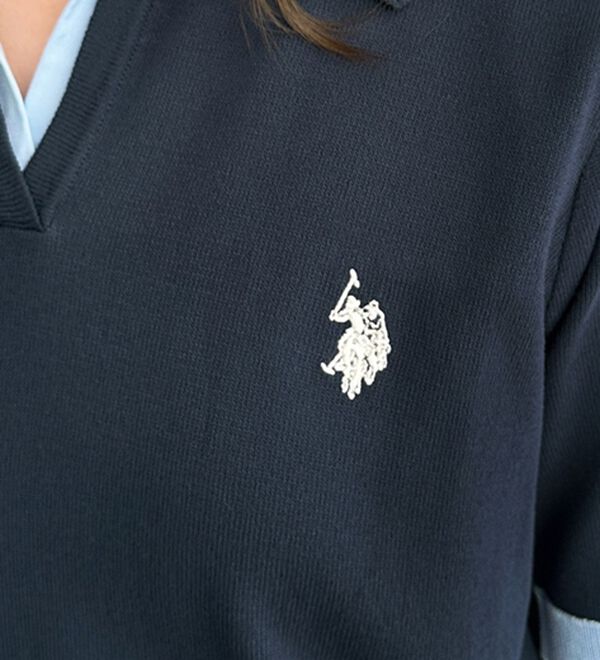 GeeRA（ジーラ）の「【ＵＳ．ＰＯＬＯ．ＡＳＳＮ】衿付ポロニットトップス（ニット・セーター）」｜詳細画像