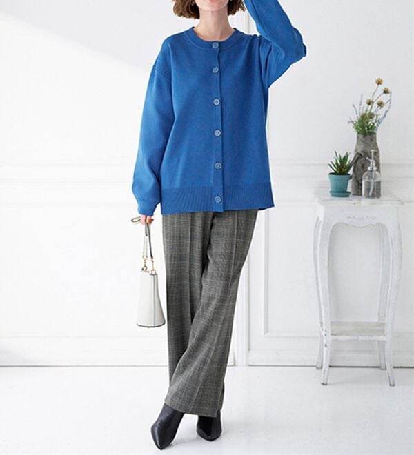 BELLUNA（ベルーナ）の「洗える！軽い！配色使いニットカーディガン（ニットカーディガン）」｜詳細画像