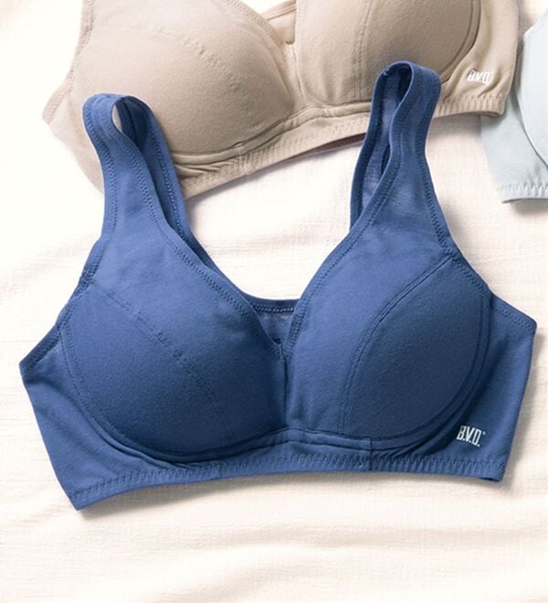 LAVIENNE（ラヴィエンヌ）の「＜ＢＶＤ＞表も裏も綿１００％　涼軽さらりブラ（ブラジャー）」｜ネイビー
