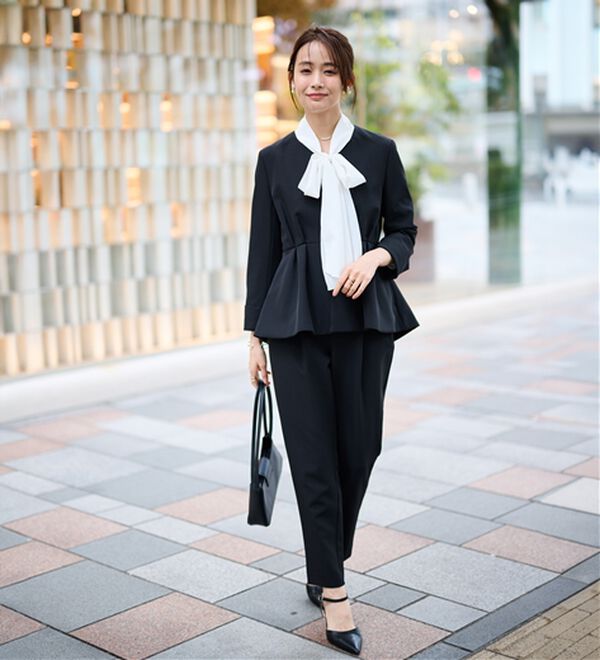 RANAN（ラナン）の「ノーカラーペプラムパンツスーツ（パンツスーツ）」｜詳細画像