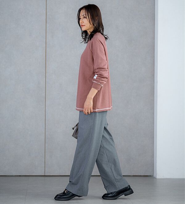 BELLUNA（ベルーナ）の「華奢見せ！しっかり綿混裏毛素材トレーナー（トレーナー・スウェット）」｜詳細画像