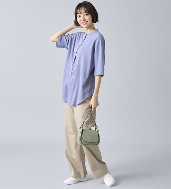 BELLUNA（ベルーナ）の「綿１００％ワッシャー素材ゆったりドルマンブラウス（ブラウス）」｜詳細画像