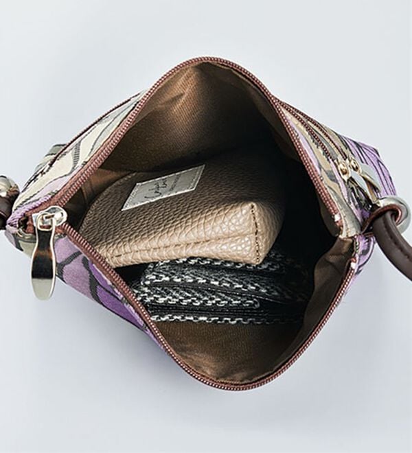 「桐生ジャカード　２段ファスナー付ポシェット（ショルダーバッグ）」｜詳細画像