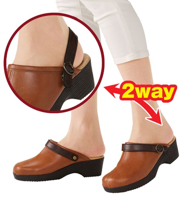 「日本製　２ＷＡＹ厚底サボシューズ（サンダル・ミュール）」｜詳細画像