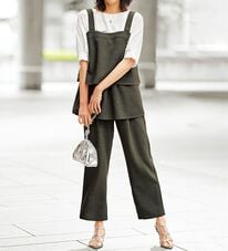 BELLUNA（ベルーナ）の「サラリ麻調素材ビスチェセットアップ（セットアップ）」