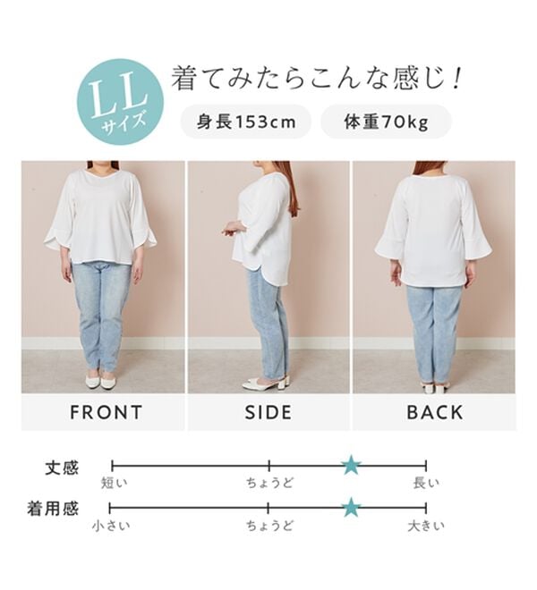 alotta（アロッタ）の「着痩せが叶う！チューリップ袖ブラウスＴシャツ（ブラウス）」｜詳細画像