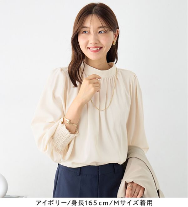 alotta（アロッタ）の「ボリューム袖上品とろみブラウス（ブラウス）」｜詳細画像