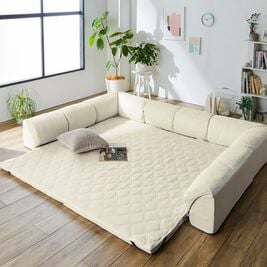 iellio（イエリオ）の「はっ水ゆったり・まったりクッション一体型ラグ＜布帛（フハク）タイプ・フロアソファ・ローソファー・ロングシーズン＞（ラグ）」