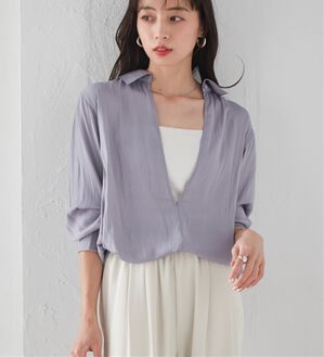 RANAN（ラナン）の「2WAYサテンスキッパーシャツ（シャツ）」｜ブルーグレー