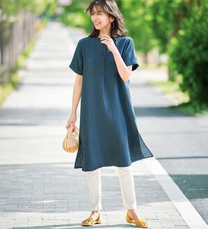 BELLUNA（ベルーナ）の「綿１００％ダブルガーゼワンピース（その他ワンピース）」｜詳細画像