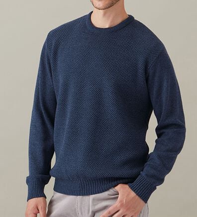 「日本製　匠の杢調やわらかセーター（メンズニット・セーター）」