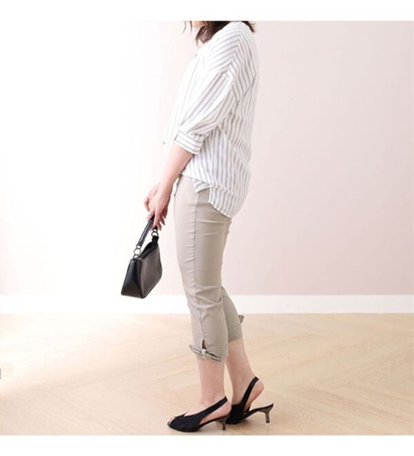 BELLUNA（ベルーナ）の「美脚ストレッチ裾リボンクロップドパンツ（クロップドパンツ）」｜詳細画像