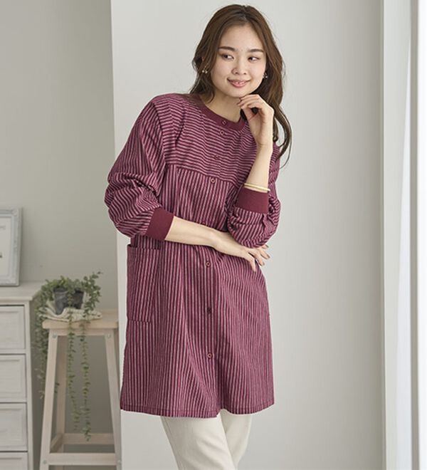 BELLUNA（ベルーナ）の「着回し３通り！綿１００％ハウスチュニック（チュニック）」｜詳細画像